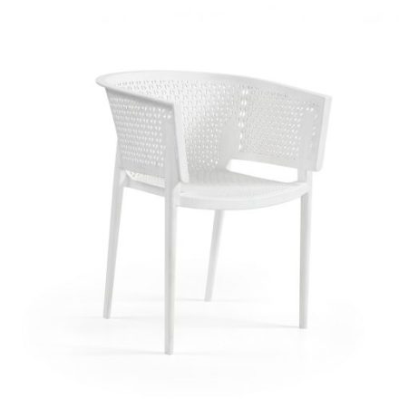 Turtle terras armstoel wit